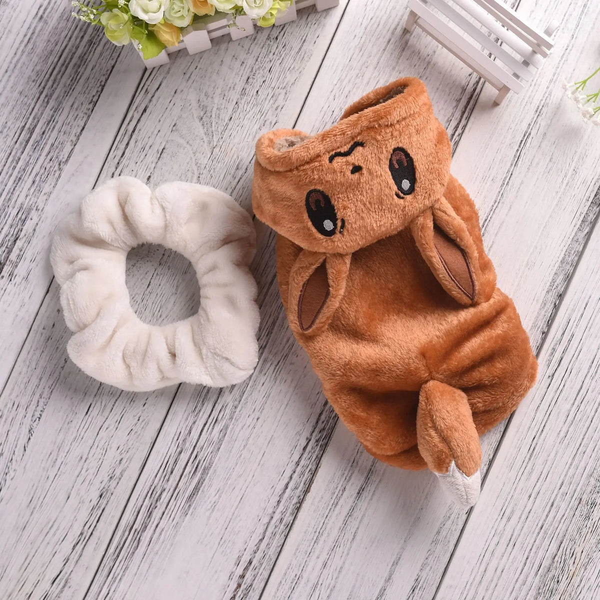 Dog Costumes Anime Eevee Cosplay Pet Clothing Kawaii Plush Insulation Coat Poodle Clothing Anime Pet Supplies Gifts