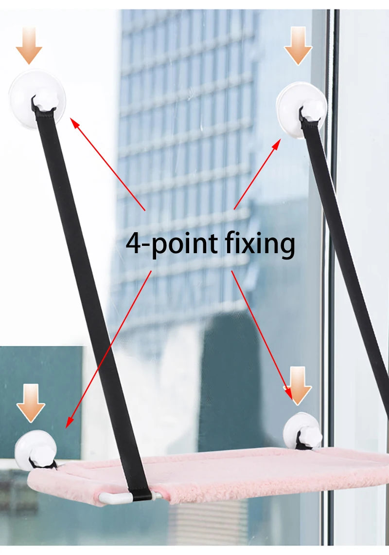 Hanging Double-layer Velvet Cat Suspension Bed Winter Warm Nest Window Suction Cup Suspension Pet Supplies 20kg Cat Accessories