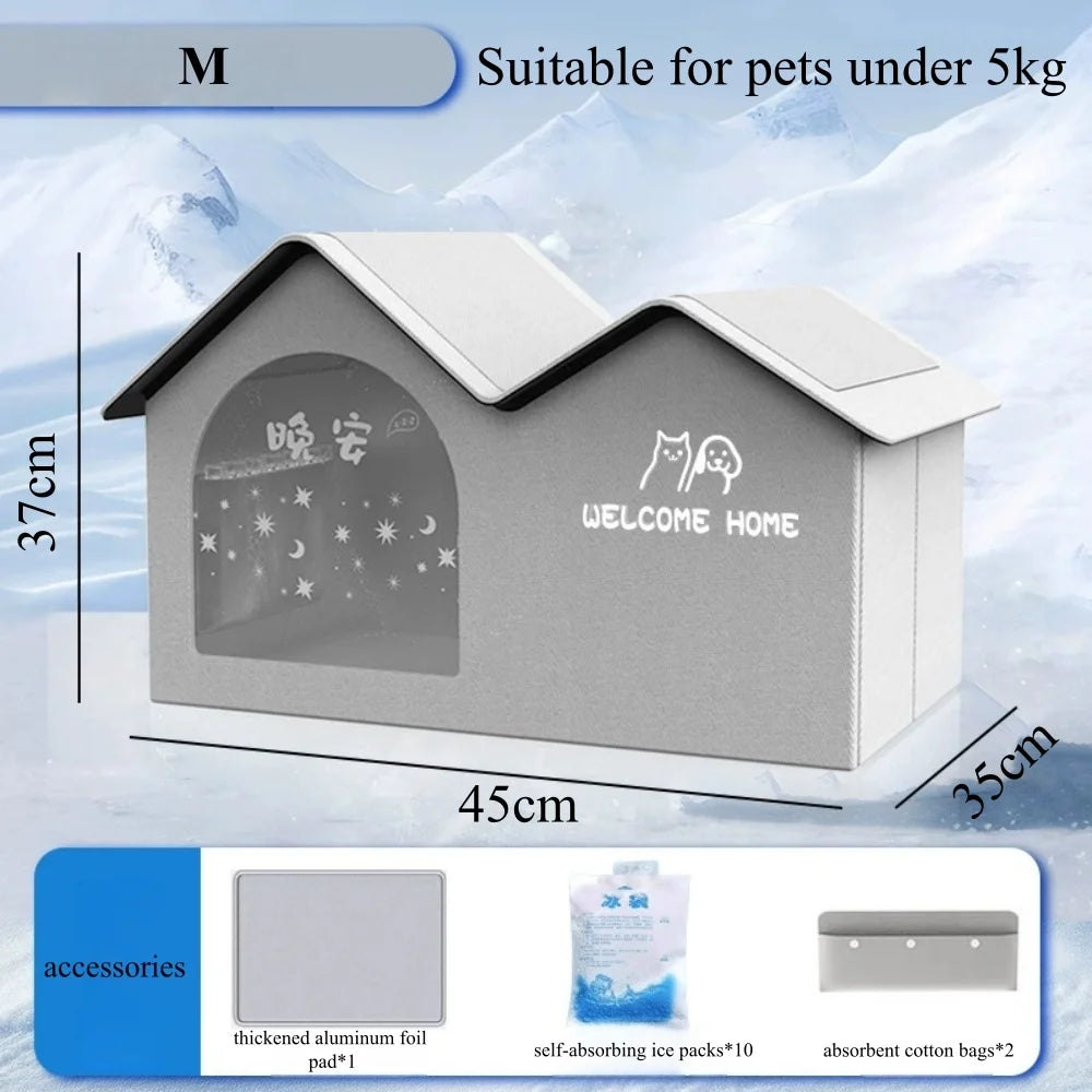 Pet Cooling Ice House Air Conditioning Bed Summer Cooling Tool Cat Dog Nest Four Season for Small Middle Pet Ice House