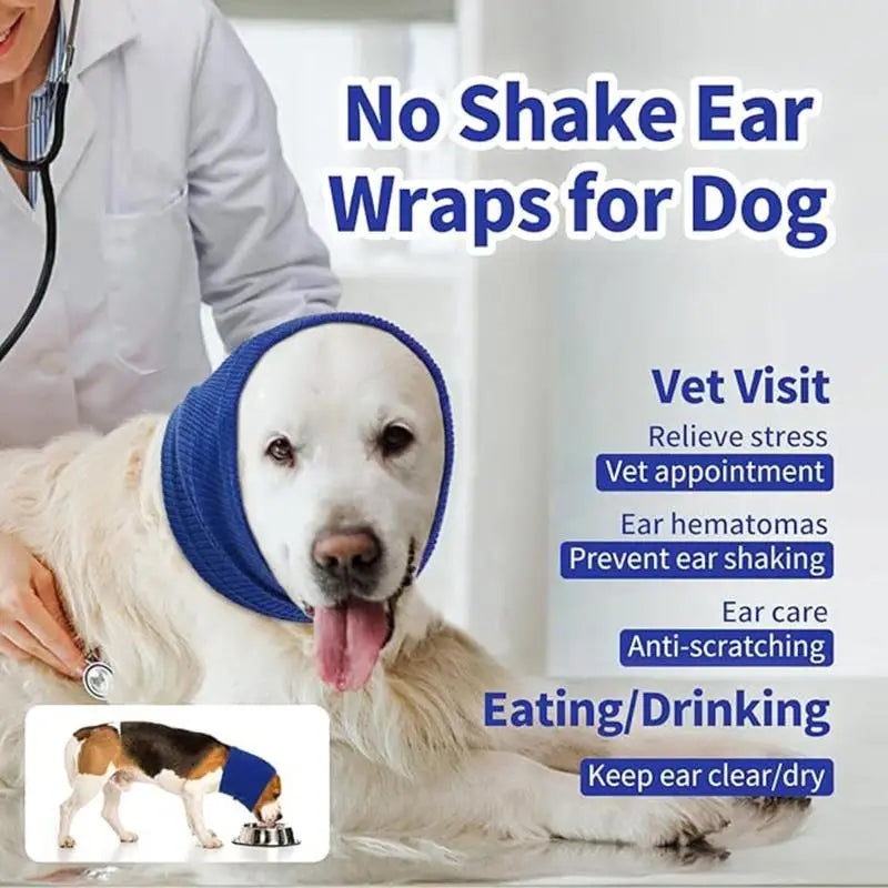 Dog Grooming Earmuff Warm Headband Ear Cover Neck Hat Noise Cancel Soundproof Anxiety Pet Bath Quiet Dry HeadSleeve Dog Supplies