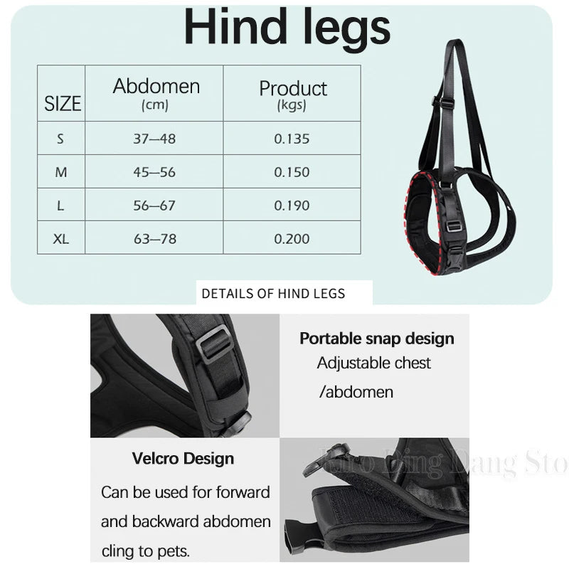 Auxiliary Belt For Disabled Dog Harness Vest Front Rear Legs Rehabilitation Traning Tool Aged Cat Assist In Walking Pet Supplies