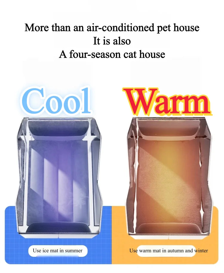 Pet Cooling Ice House Air Conditioning Bed Summer Cooling Tool Cat Dog Nest Four Season for Small Middle Pet Ice House