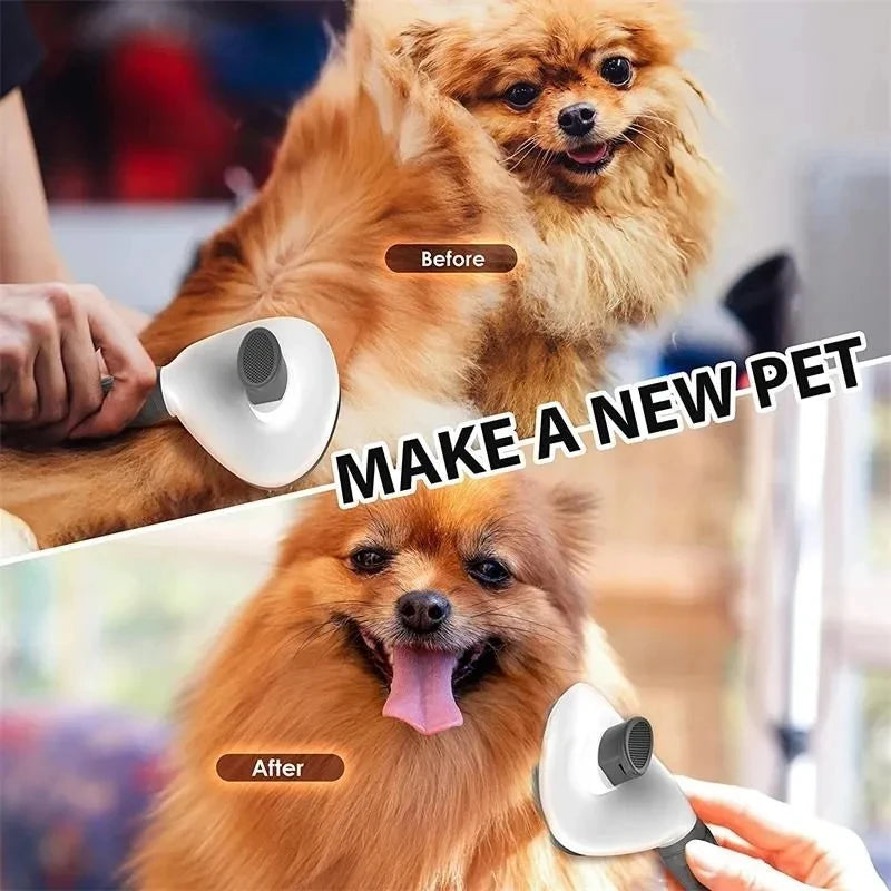 Dog Grooming Brush with Easy Clean Button, Pet Massage Comb for Effective Detangling and Hair Removal, Suitable for Dogs