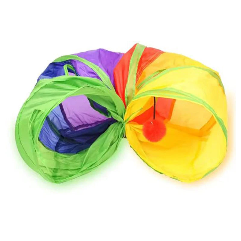 Hot Cat Tunnel Pet Tube Collapsible Play Toy Indoor Outdoor Kitty Puppy Toys for Puzzle Exercising Hiding Training Pet Toys