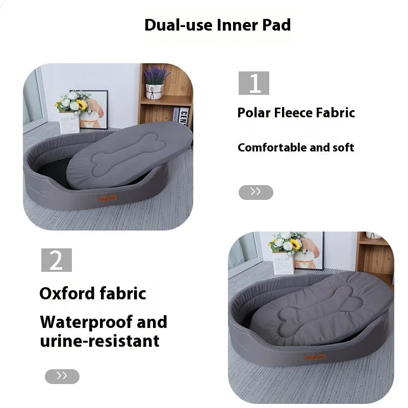 IN STOCK Dog Pet Beds Square Dog Bed For Large Size Dog Sofa Beds Bespoke Waterproof Anti-Mite Pet Bed Inner Pad Washable Kennel