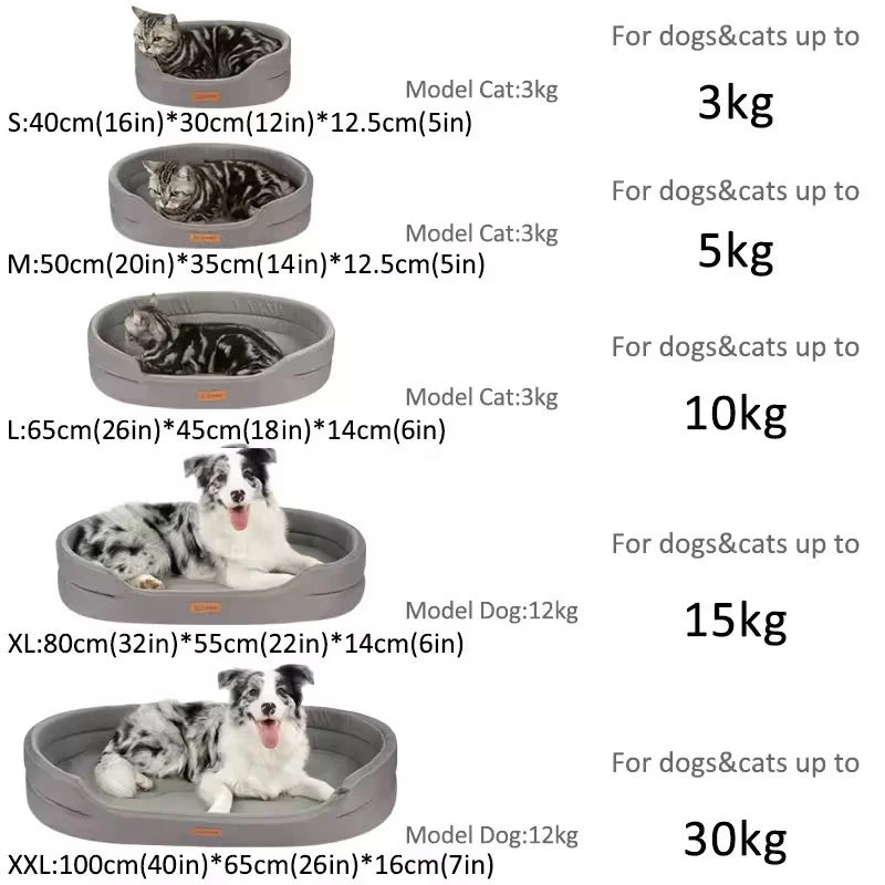 IN STOCK Dog Pet Beds Square Dog Bed For Large Size Dog Sofa Beds Bespoke Waterproof Anti-Mite Pet Bed Inner Pad Washable Kennel