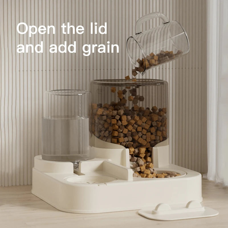 Pet large-capacity feeder integrated automatic water dispenser cat food bowl dog feeding bowl cat bowl dog bowl pet supplies