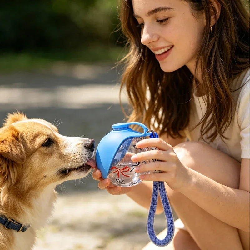 285/545ML Leak-Proof Feeder Dogs Bottle,Portable Dog Drinker 2-in-1 Silicon Lightweight Travel Pet Supplies