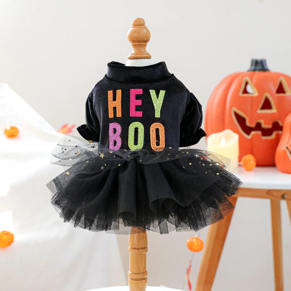 2025 Halloween Pet Costumes – Witch Bride Dress with Pumpkin & Skull Design for Dogs & Cats  – Elegant Lace Dress Gothic Pirate