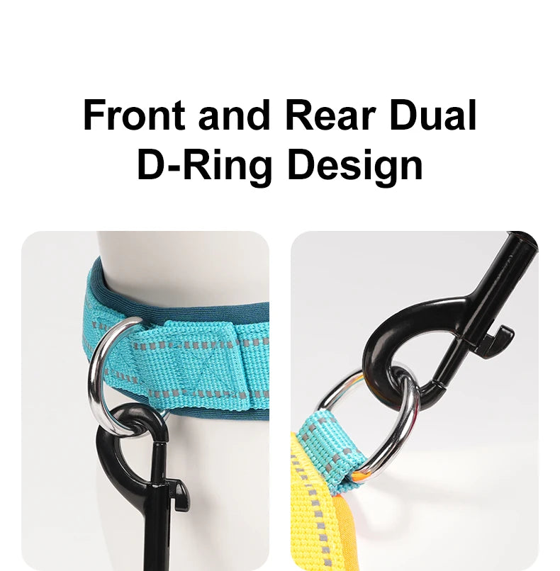 Dog Harness No Pull T-Shape Breathable Spring Summer Soft Padded Reflective Daily Outdoor Step In Walking Pet Harness Hiking