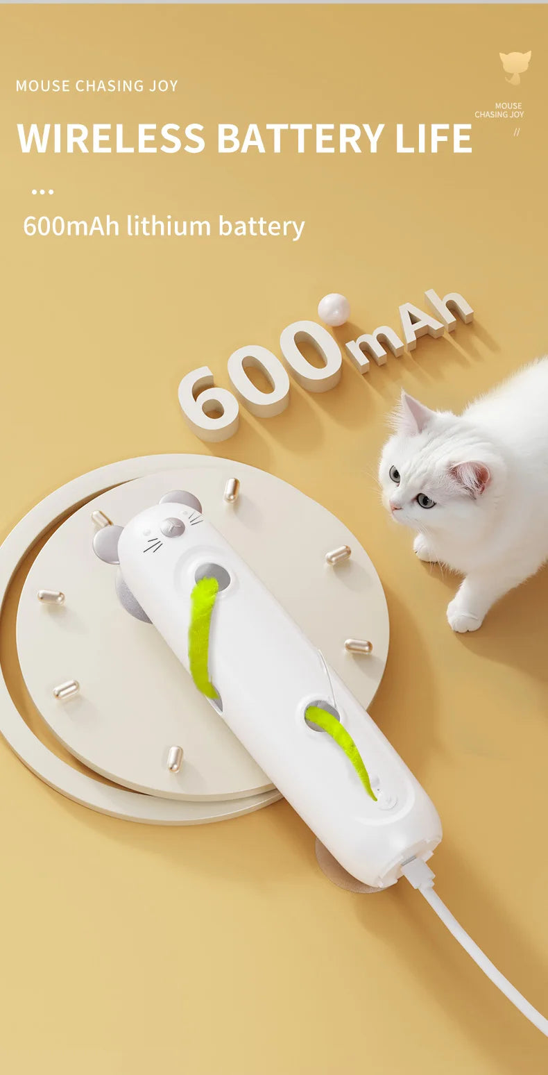 Electric mobile Caterpillar cat toy, automatic interaction with flash, indoor and outdoor cat play, rechargeable