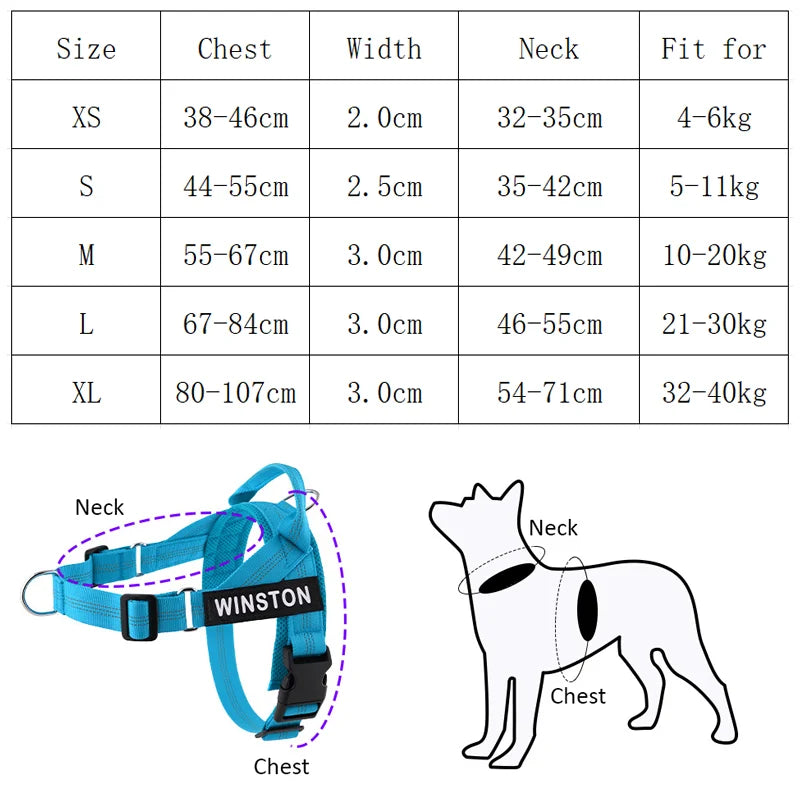 Personalized Dog Harness Reflective Adjustable Dog Harness Vest For small Medium large Dog Harness Vest Training Walking Running