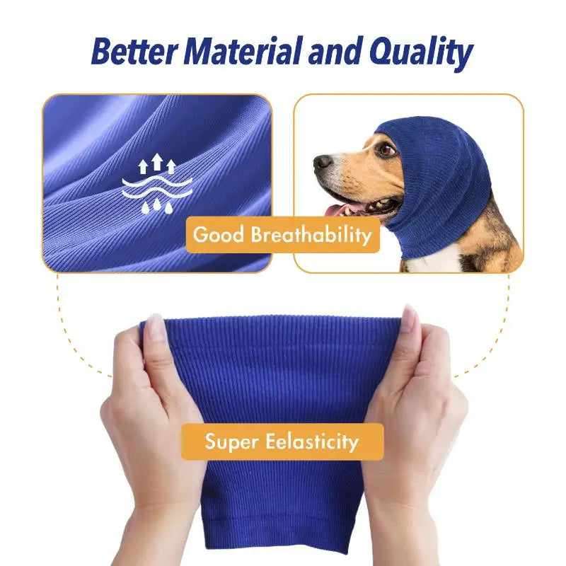 Dog Grooming Earmuff Warm Headband Ear Cover Neck Hat Noise Cancel Soundproof Anxiety Pet Bath Quiet Dry HeadSleeve Dog Supplies