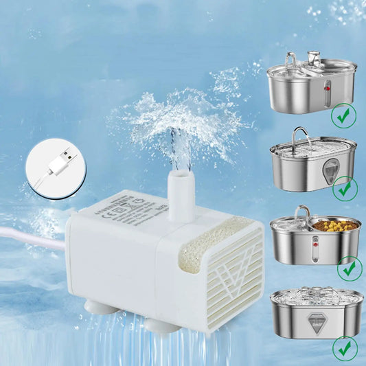 Pet Cat Water Fountain Pump Replacement Quiet Feeding Durable Safe Supplies for Drinking Dispenser Indoor Home Apartment