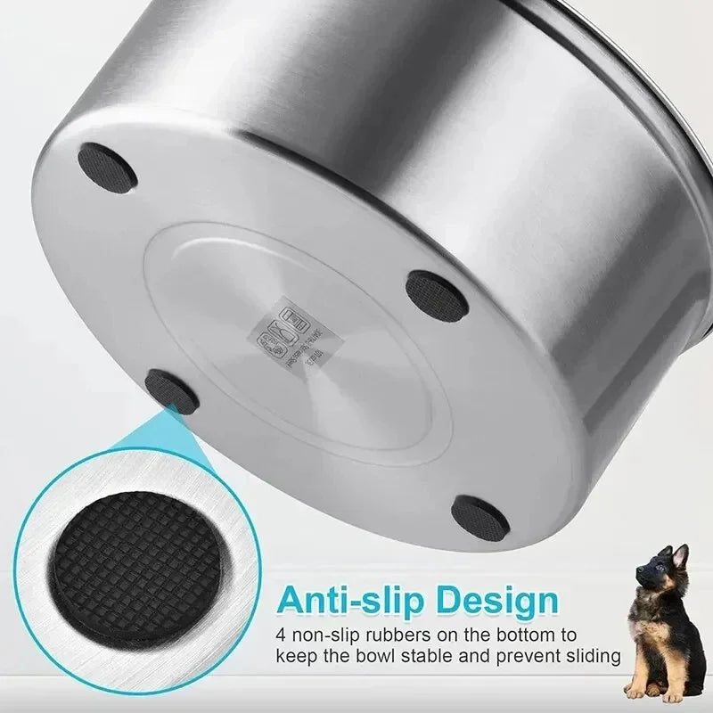 Big Capacity Stainless Steel Dog Floating Bowl, No Spill Anti-Splash Dog Water Dispenser, Non-Slip Dog Cat Pet Water Feeder Bowl