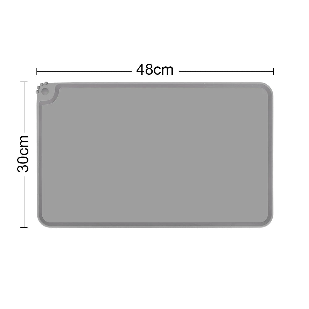 Elevated Puppy Bowls Food Mat Raised Dishes Food and Water Feeder 15° Tilted Stand 2 Stainless Steel Bowls for Small Dogs Cats