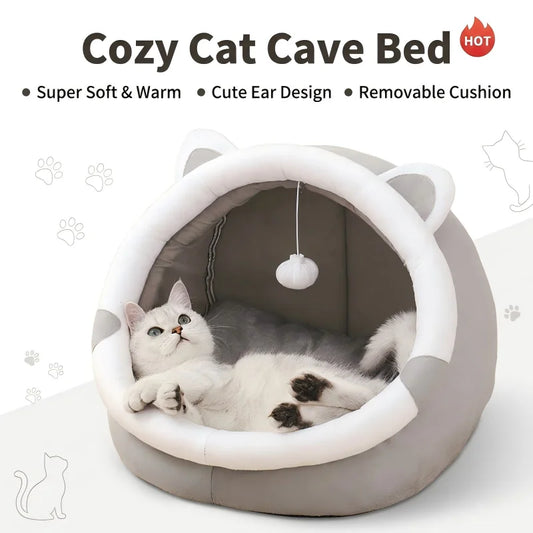 New Model Cat Bed Pet House Semi-Enclosed Dog House Cat House for Winter Warmth Suitable for Small-Sized Dogs in All Seasons