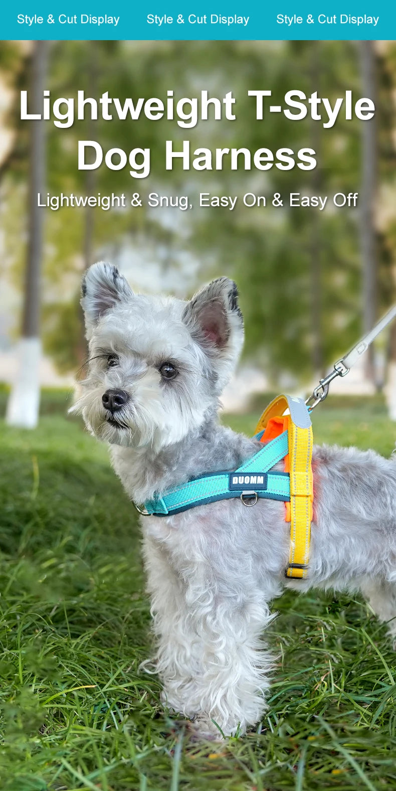 Dog Harness No Pull T-Shape Breathable Spring Summer Soft Padded Reflective Daily Outdoor Step In Walking Pet Harness Hiking