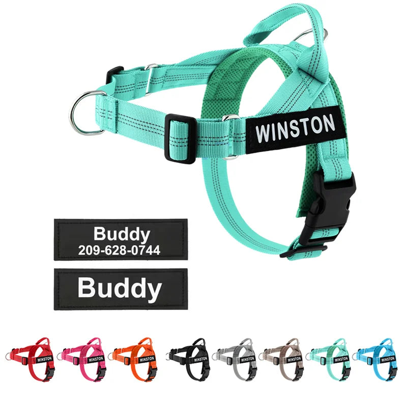 Personalized Dog Harness Reflective Adjustable Dog Harness Vest For small Medium large Dog Harness Vest Training Walking Running