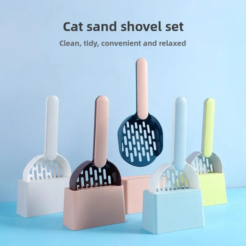 Pet Litter Scoop Set Specialized Cat Litter Filter Matching Base Fine Hole Cat Scoop Cleaning Pet Supplies