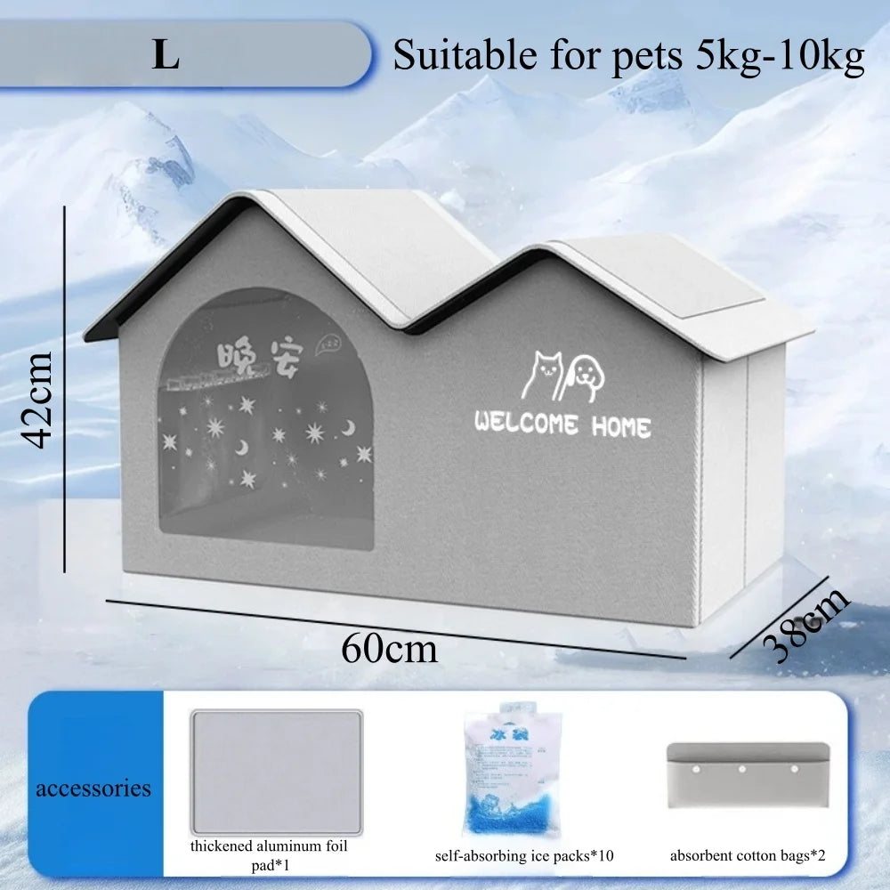 Pet Cooling Ice House Air Conditioning Bed Summer Cooling Tool Cat Dog Nest Four Season for Small Middle Pet Ice House