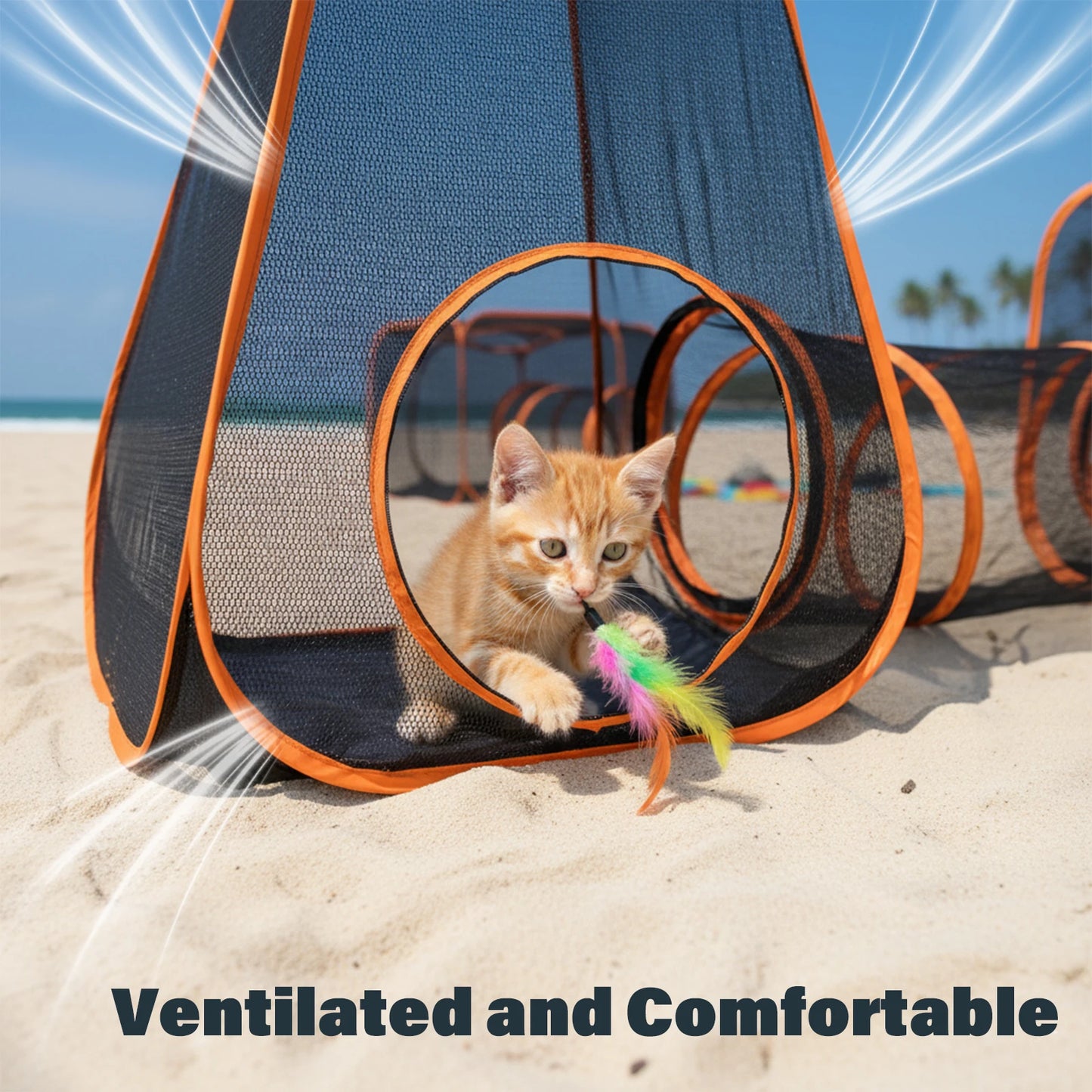 Large Portable Folding Pet Tent Play Area Set with Tunnel for Cats And Dogs Outdoor Foldable Pet House with Carry Bag