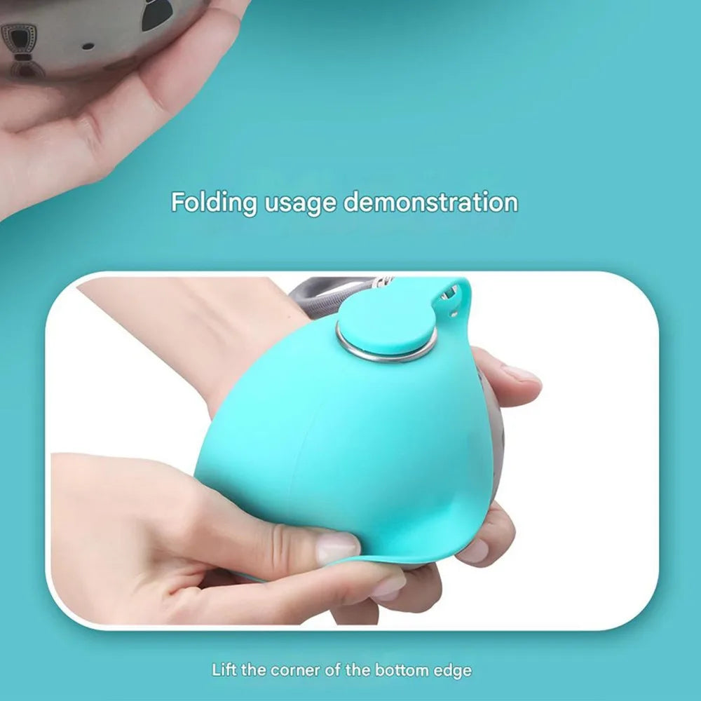 285ml 2-in-1 Portable Dog Drinker,Leak-Proof Feeder Dogs Bottle Compact Stainless Steel Silicon Pet Supplies for Outdoor Travel