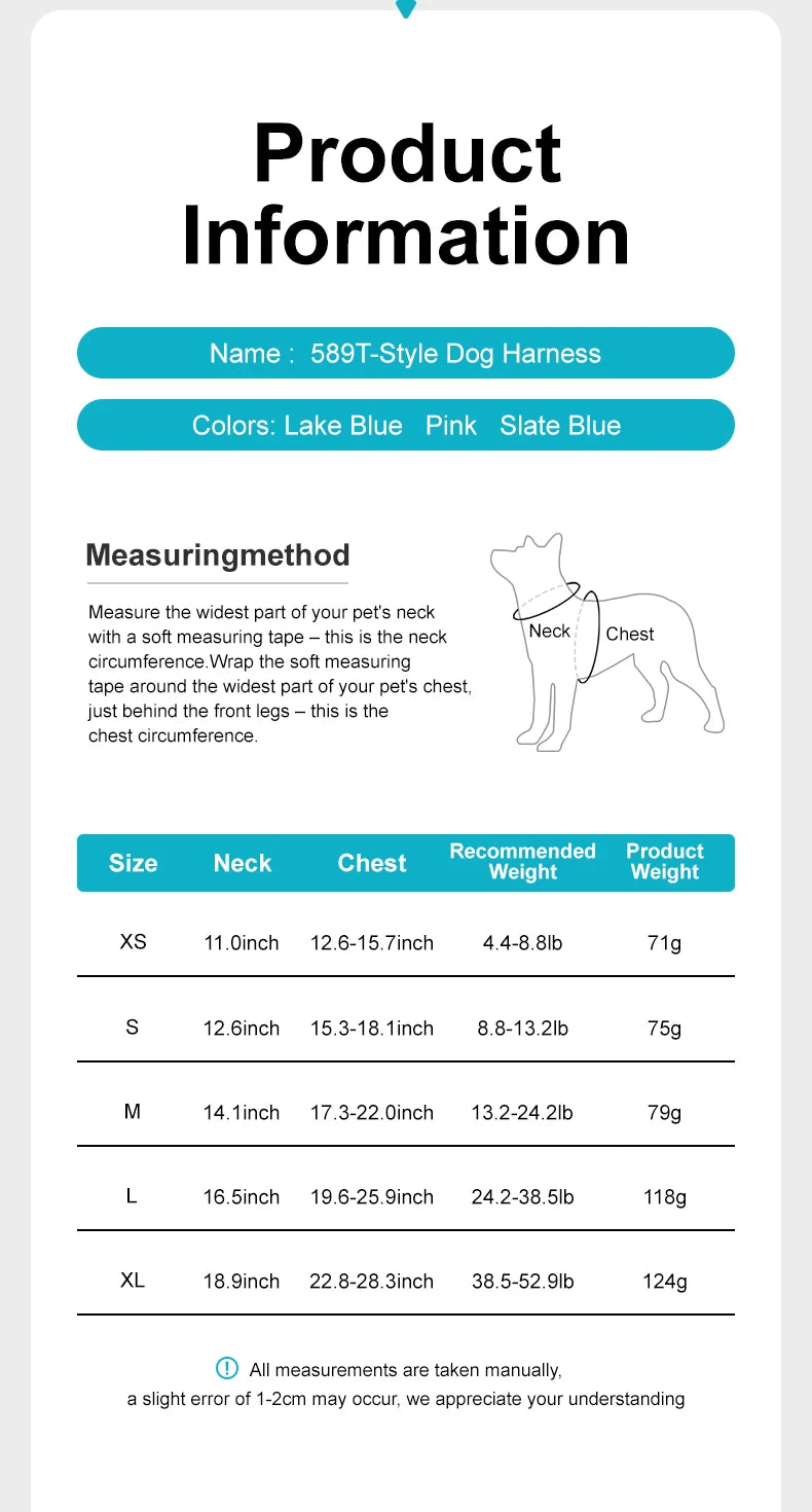 Dog Harness No Pull T-Shape Breathable Spring Summer Soft Padded Reflective Daily Outdoor Step In Walking Pet Harness Hiking