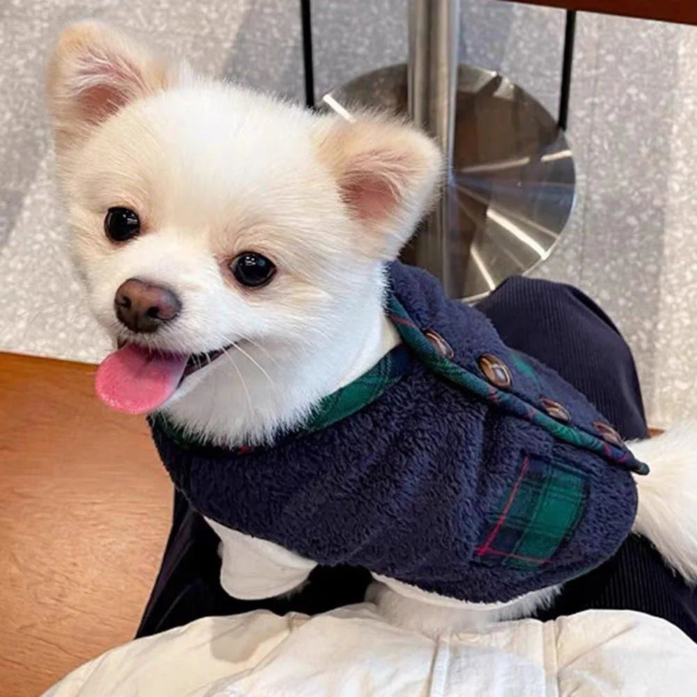 Winter Pet Dog Vest Coat with Scarf Chihuahua Jacket Christmas Costumes for Small Medium Dogs Puppy Fleece Clothes Pet Supplies