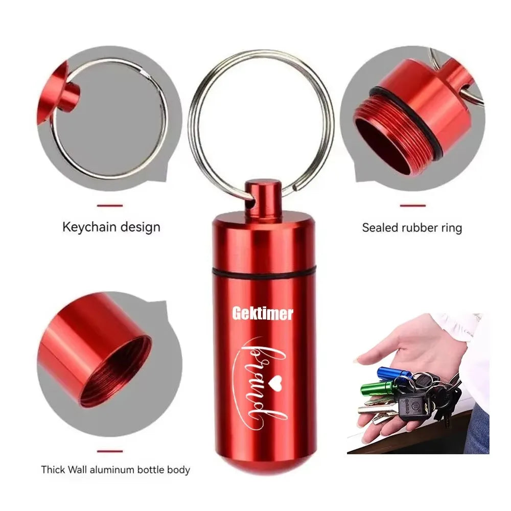 100PCS 50PCS 20PCS Pet Supplies Custom Travel Pill Box Cat Dog Collar Accessories Keychain Small Gift Pet Laser Name Text Logo
