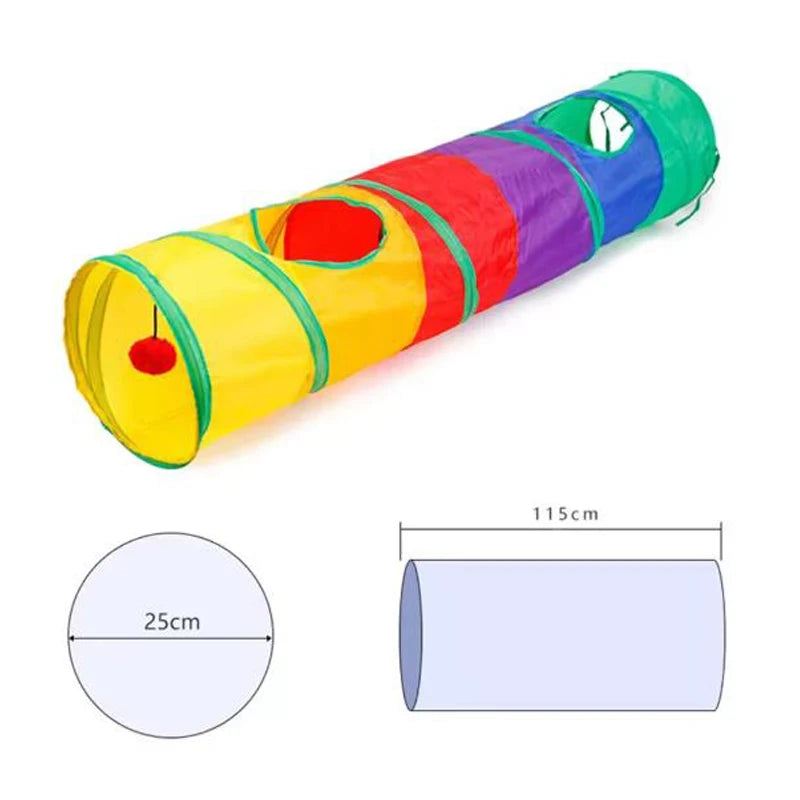 Hot Cat Tunnel Pet Tube Collapsible Play Toy Indoor Outdoor Kitty Puppy Toys for Puzzle Exercising Hiding Training Pet Toys