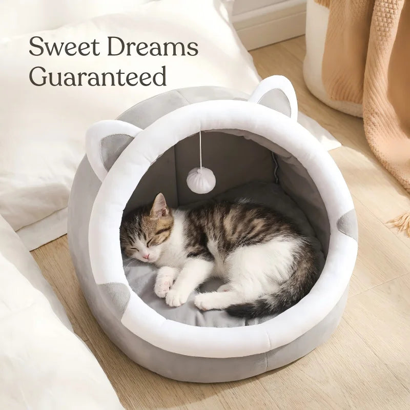 New Model Cat Bed Pet House Semi-Enclosed Dog House Cat House for Winter Warmth Suitable for Small-Sized Dogs in All Seasons