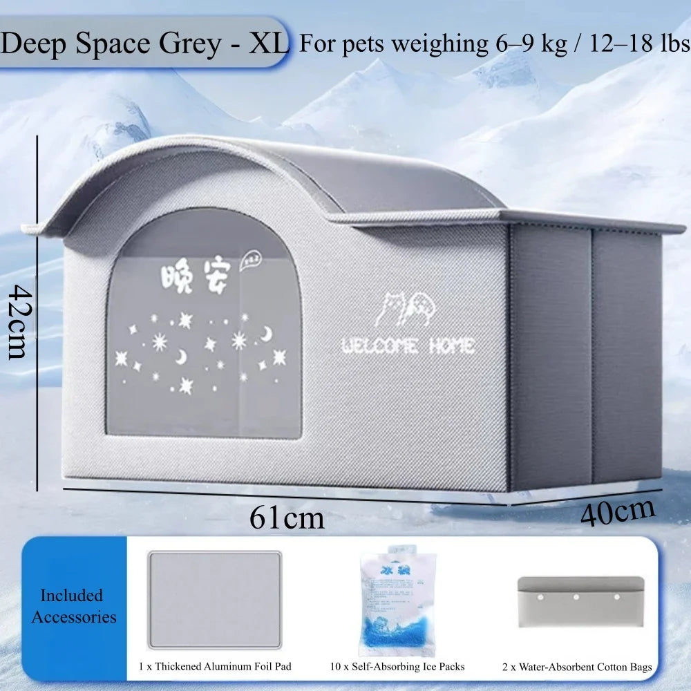 Pet Cooling Ice House Air Conditioning Bed Summer Cooling Tool Cat Dog Nest Four Season for Small Middle Pet Ice House