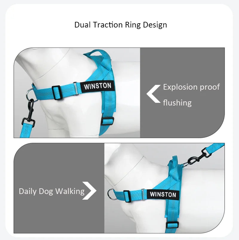 Personalized Dog Harness Reflective Adjustable Dog Harness Vest For small Medium large Dog Harness Vest Training Walking Running