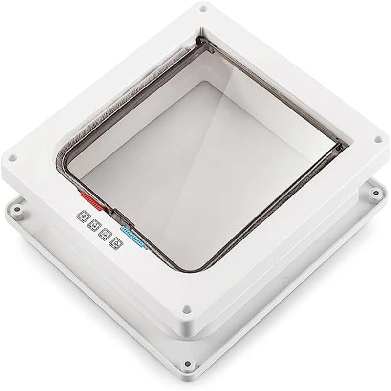 Dog Cat Flap Door For Dog Cat Kitten With 4 Way Lock Security Flap Door Cat Puppy Safety Gate Small Pet Supplies ABS Plastic