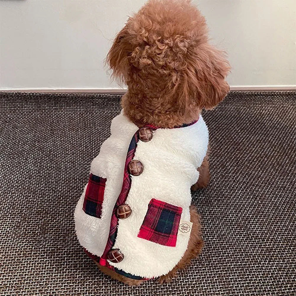 Winter Pet Dog Vest Coat with Scarf Chihuahua Jacket Christmas Costumes for Small Medium Dogs Puppy Fleece Clothes Pet Supplies