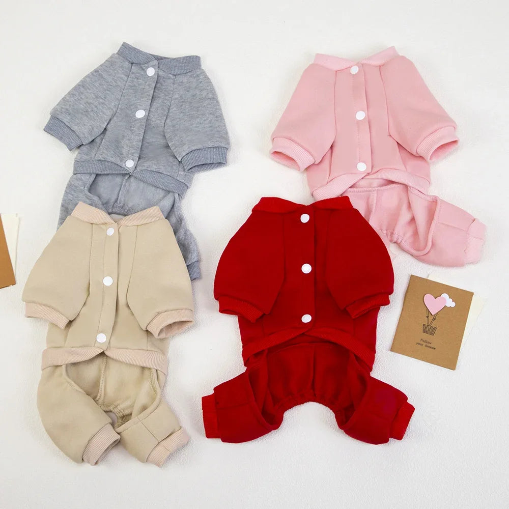 Winter Warm Pet Dog Coat Thicken Soft Dog Hoodies Jumpsuit For Small Medium Dogs Autumn Comfortable Puppy Clothes Pet Supplies