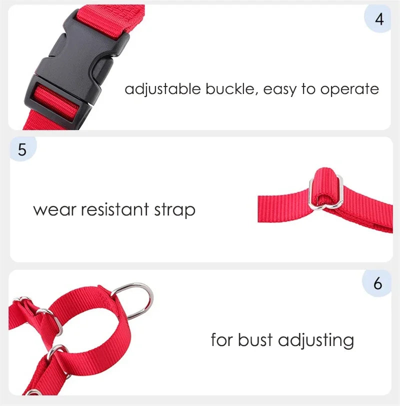Medium Big Dogs Vest Harness Anti Break Solid Nylon Chest Traction Durable Husky Adjustable Walking Training Pet Accessories