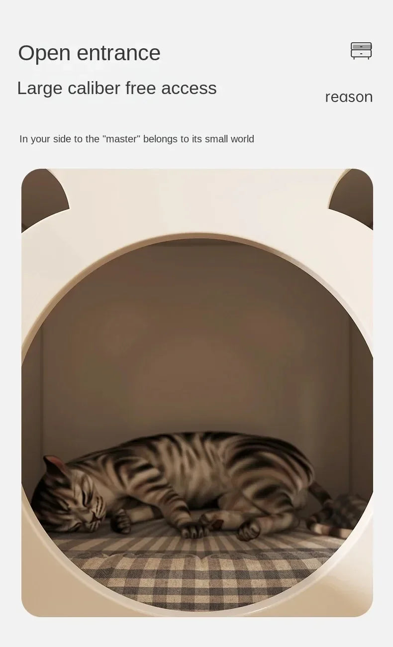 Winter Cat Nest Living Room Solid Wood Cat House People and Pets Share Furniture Room Storage Cabinet Pet Cat House
