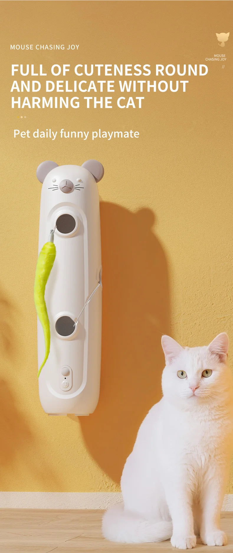 Electric mobile Caterpillar cat toy, automatic interaction with flash, indoor and outdoor cat play, rechargeable