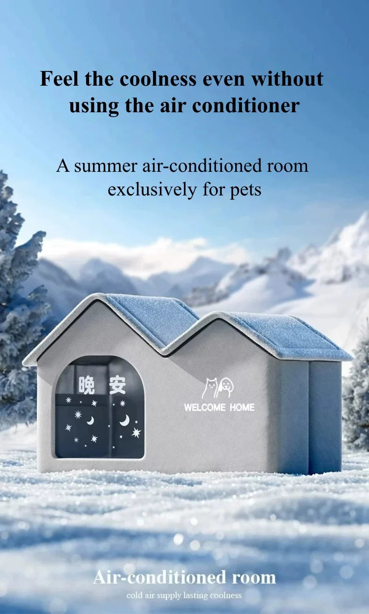 Pet Cooling Ice House Air Conditioning Bed Summer Cooling Tool Cat Dog Nest Four Season for Small Middle Pet Ice House