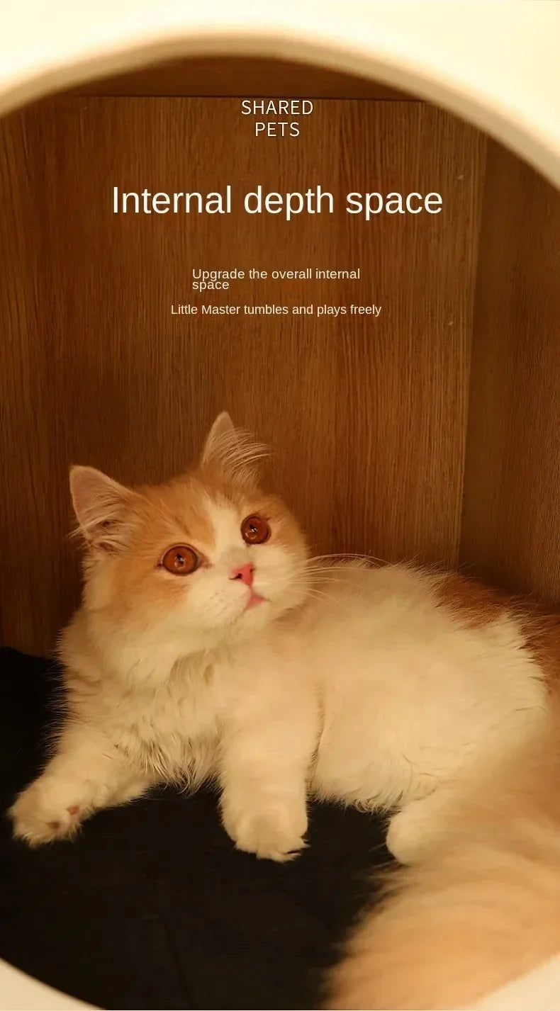 Winter Cat Nest Living Room Solid Wood Cat House People and Pets Share Furniture Room Storage Cabinet Pet Cat House
