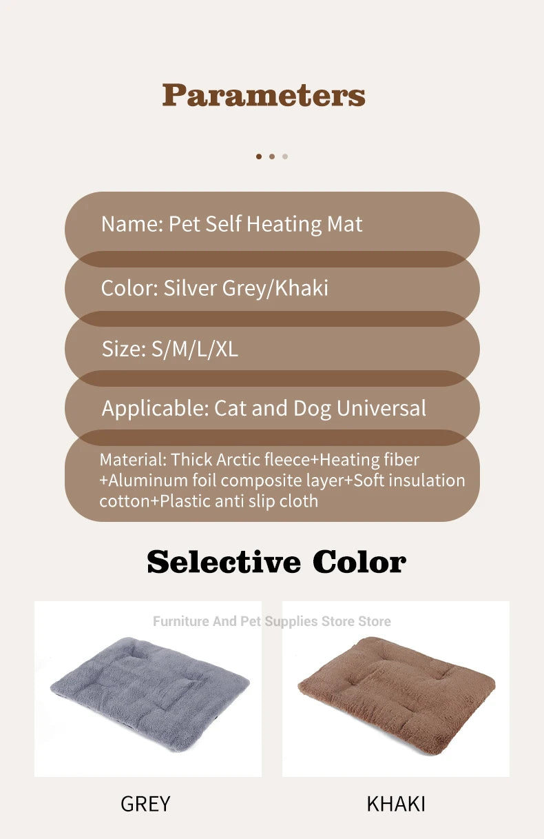 Self Heating Pet Pad, Extra Warm Thermal Dog Crate Pad Washable Anti-Slip Kennel Mat Pet Supplies for Medium Small Dogs and Cats