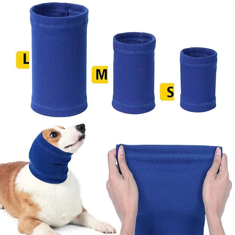 Dog Grooming Earmuff Warm Headband Ear Cover Neck Hat Noise Cancel Soundproof Anxiety Pet Bath Quiet Dry HeadSleeve Dog Supplies