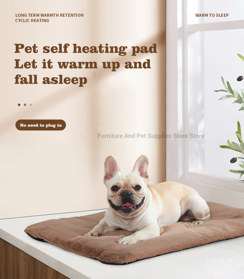 Self Heating Pet Pad, Extra Warm Thermal Dog Crate Pad Washable Anti-Slip Kennel Mat Pet Supplies for Medium Small Dogs and Cats