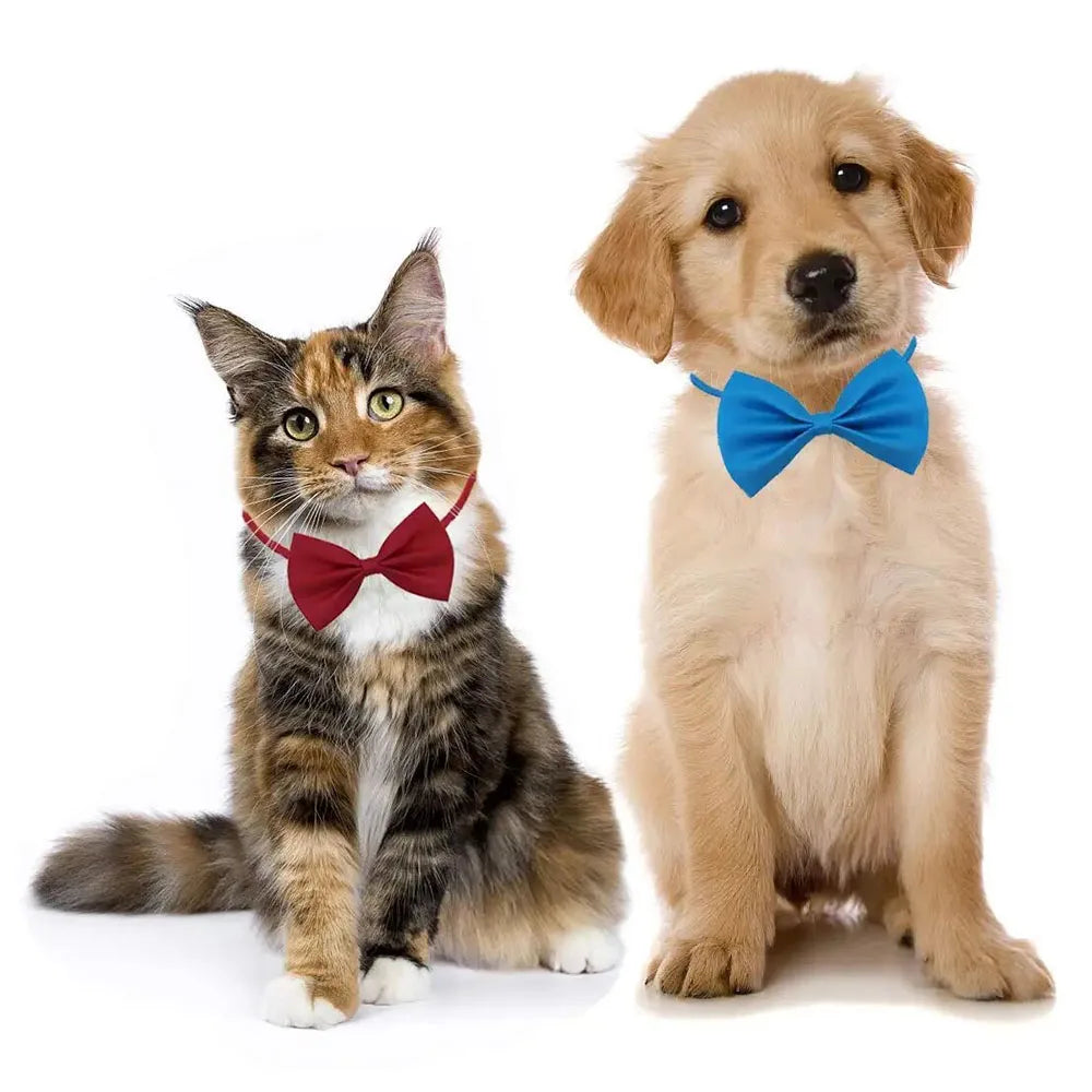 50pcs Cute Dog Fashion Bow Tie Dog Bowtie Bulk Pet Supplies Bow Tie Collars for Small Dogs Adjustable Puppy Pet Cat Accessories